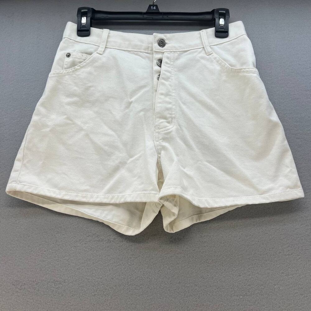 Vintage 90's Bonjour Button Fly Women's Jean Shorts Size 11/12 White